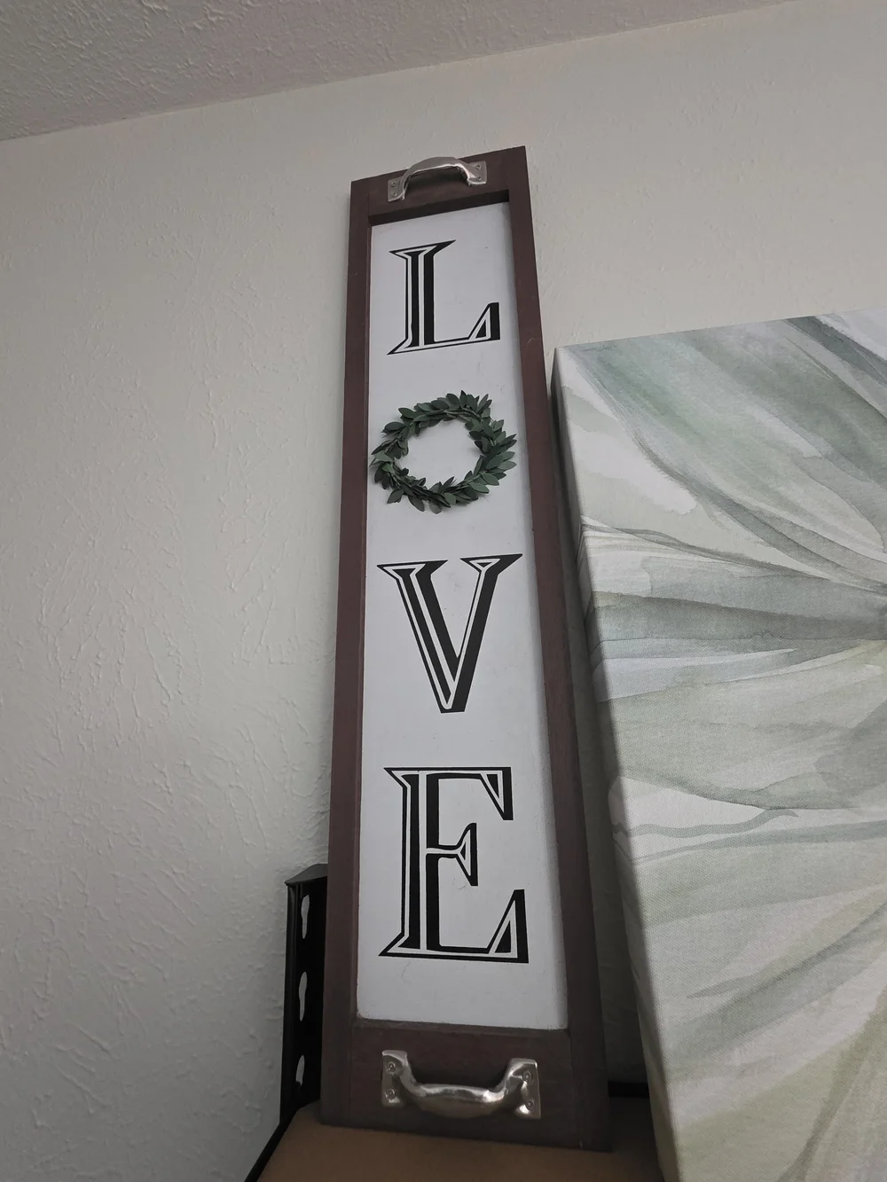 Abrand Brown, White & Green LOVE Wall Sign